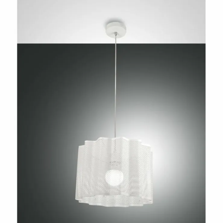 Luminaires Fabas Luce Suspensions|Suspension Fabas Luce Glicine Blanc, 1 lumière