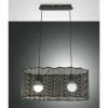 Luminaires Fabas Luce Suspensions|Suspension Fabas Luce Glicine Noir, 2 lumières