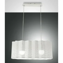 Luminaires Fabas Luce Suspensions|Suspension Fabas Luce Glicine Blanc, 2 lumières