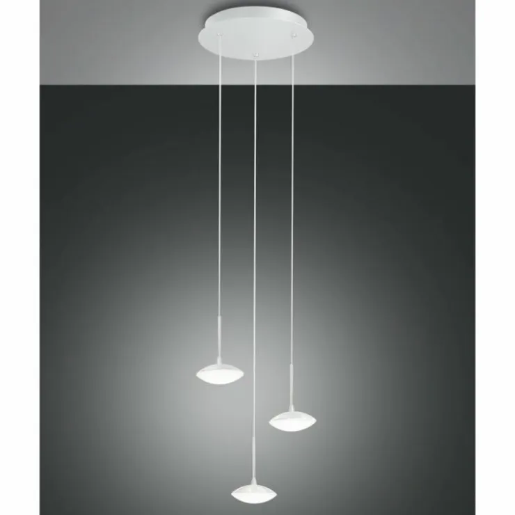 Luminaires Fabas Luce Éclairage Led|Suspension Fabas Luce Hale LED Blanc, 3 lumières