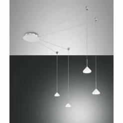 Luminaires Fabas Luce Éclairage Led|Suspension Fabas Luce Isabella LED Blanc, 4 lumières