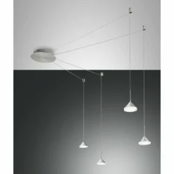 Luminaires Fabas Luce Éclairage Led|Suspension Fabas Luce Isabella LED Chrome, Nickel mat, 4 lumières