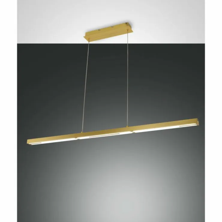 Luminaires Fabas Luce Suspensions|Suspension Fabas Luce Ling LED Laiton, 1 lumière