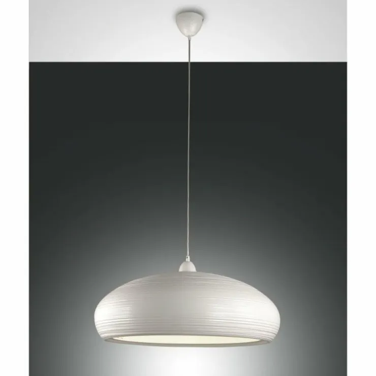 Luminaires Fabas Luce Suspensions|Suspension Fabas Luce Lodge Blanc, 1 lumière