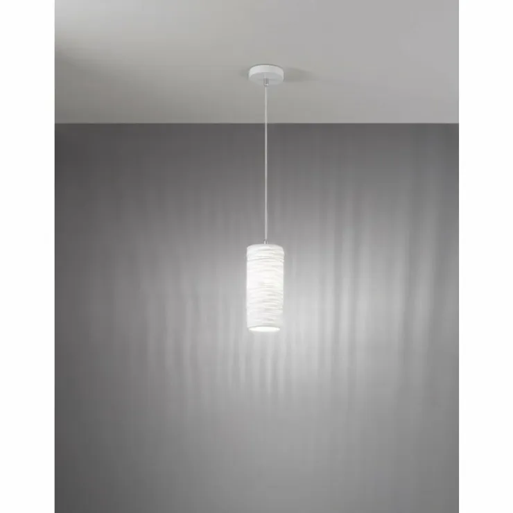 Luminaires Fabas Luce Suspensions|Suspension Fabas Luce Marbella Blanc, 1 lumière