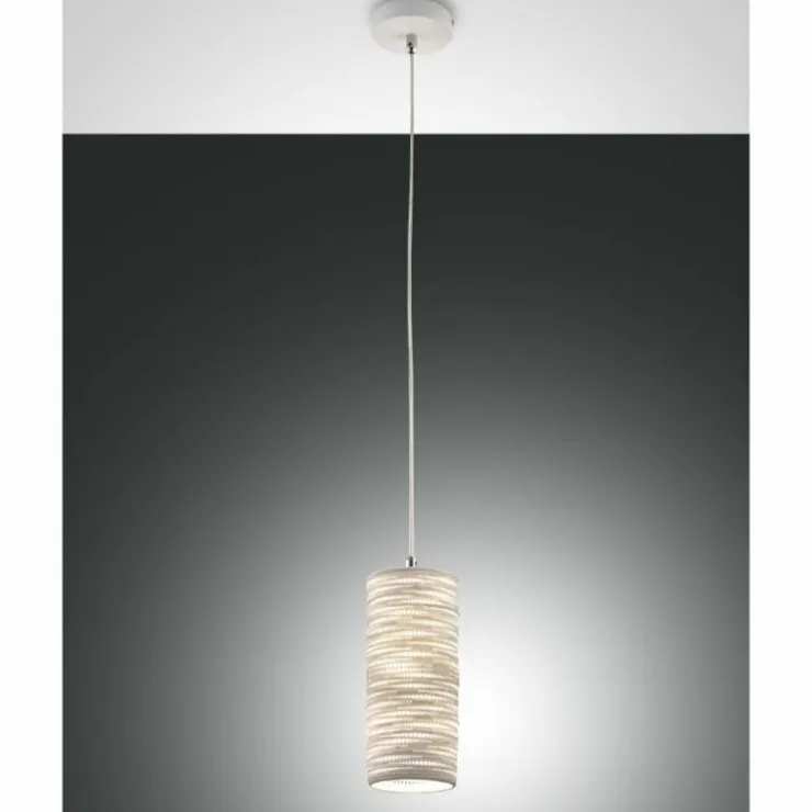 Luminaires Fabas Luce Suspensions|Suspension Fabas Luce Marbella Blanc, 1 lumière