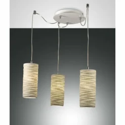 Luminaires Fabas Luce Suspensions|Suspension Fabas Luce Marbella Blanc, 3 lumières