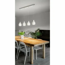 Luminaires Fabas Luce Suspensions|Suspension Fabas Luce Marina Blanc, 4 lumières