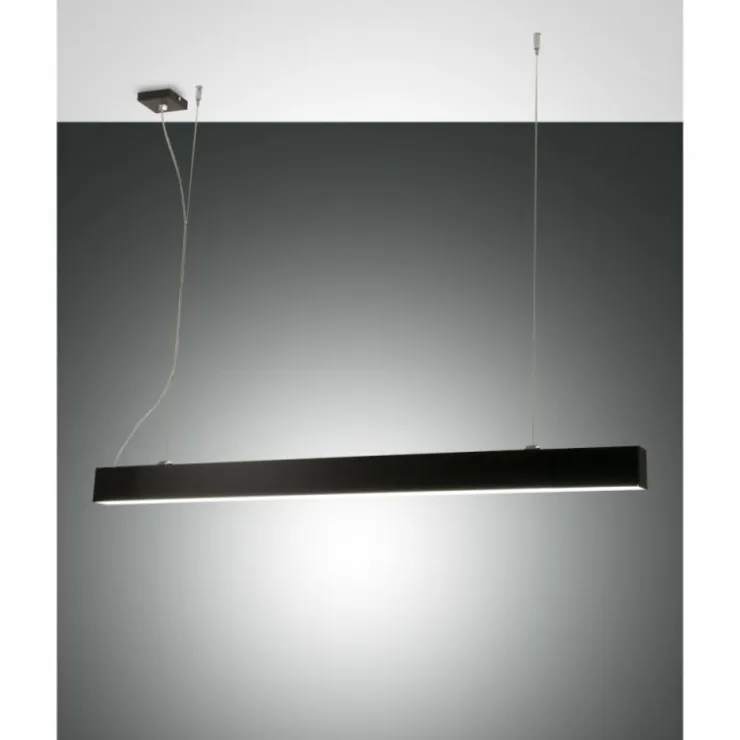 Luminaires Fabas Luce Suspensions|Suspension Fabas Luce Next LED Noir, 2 lumières