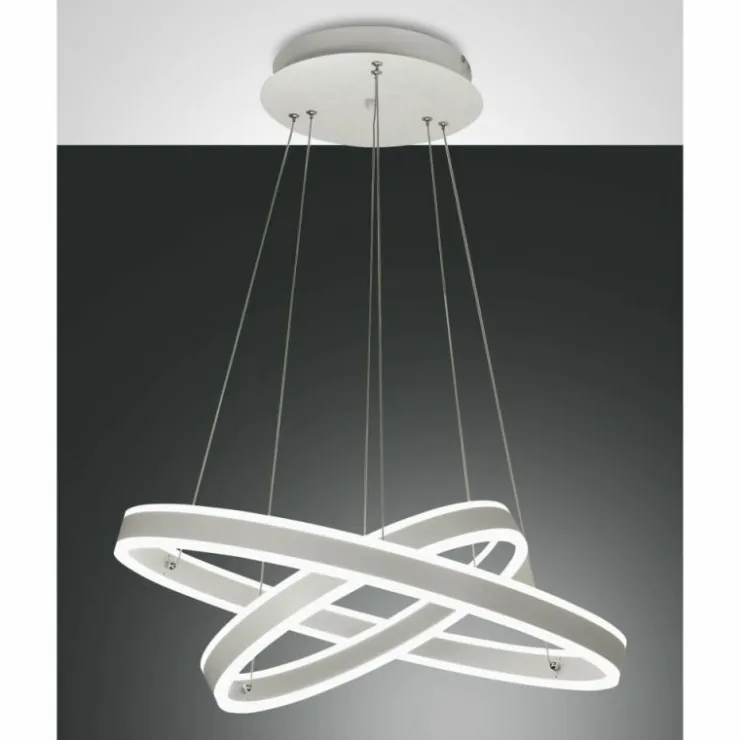 Luminaires Fabas Luce Éclairage Led|Suspension Fabas Luce Palau LED Blanc, 2 lumières
