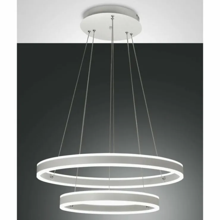 Luminaires Fabas Luce Éclairage Led|Suspension Fabas Luce Palau LED Blanc, 2 lumières