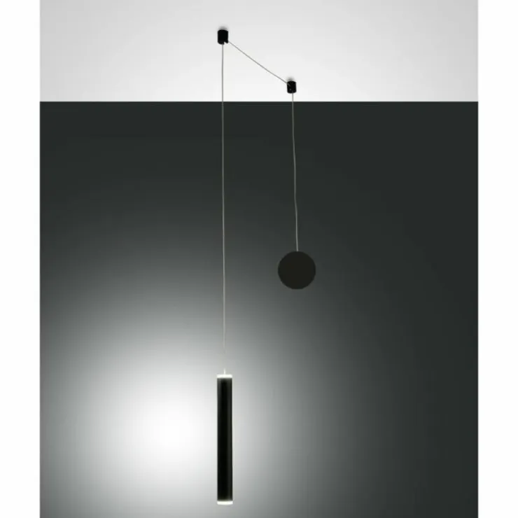 Luminaires Fabas Luce Éclairage Led|Suspension Fabas Luce Prado LED Noir, 1 lumière