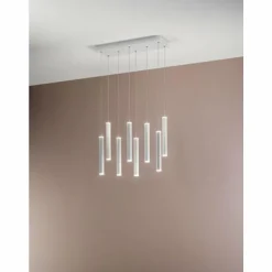Luminaires Fabas Luce Suspensions|Suspension Fabas Luce Prado LED Blanc, 8 lumières