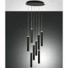 Luminaires Fabas Luce Éclairage Led|Suspension Fabas Luce Prado LED Noir, 8 lumières