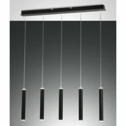 Luminaires Fabas Luce Éclairage Led|Suspension Fabas Luce Prado LED Noir, 5 lumières