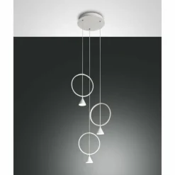 Luminaires Fabas Luce Éclairage Led|Suspension Fabas Luce Sirio LED Blanc, 3 lumières