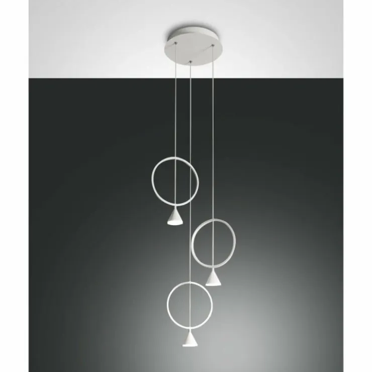 Luminaires Fabas Luce Éclairage Led|Suspension Fabas Luce Sirio LED Blanc, 3 lumières