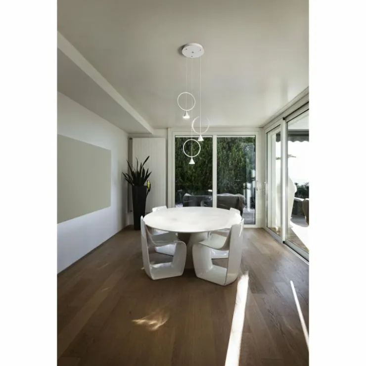 Luminaires Fabas Luce Éclairage Led|Suspension Fabas Luce Sirio LED Blanc, 3 lumières