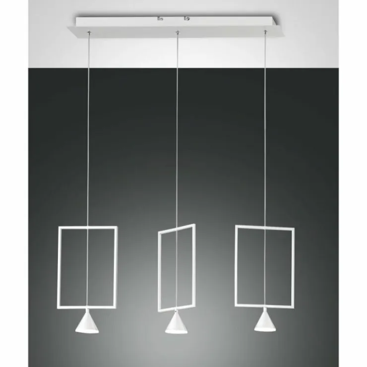 Luminaires Fabas Luce Éclairage Led|Suspension Fabas Luce Sirio LED Blanc, 3 lumières