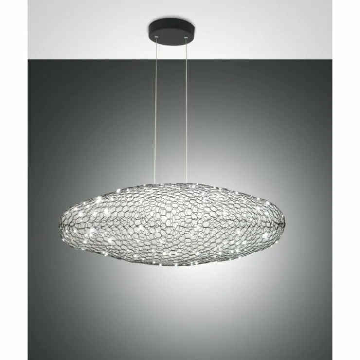 Luminaires Fabas Luce Éclairage Led|Suspension Fabas Luce Sumter LED Noir, 1 lumière