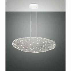 Luminaires Fabas Luce Suspensions|Suspension Fabas Luce Sumter LED Blanc, 1 lumière