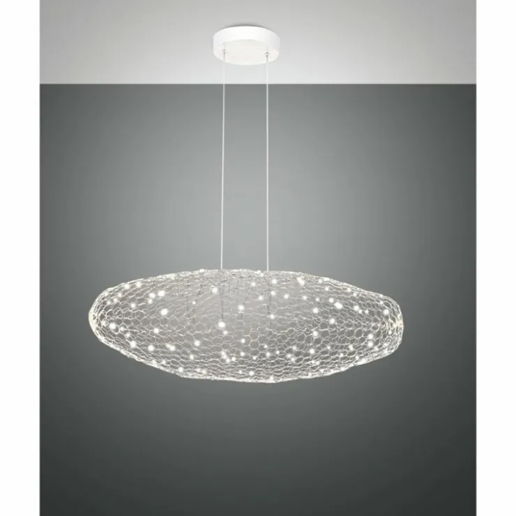 Luminaires Fabas Luce Suspensions|Suspension Fabas Luce Sumter LED Blanc, 1 lumière