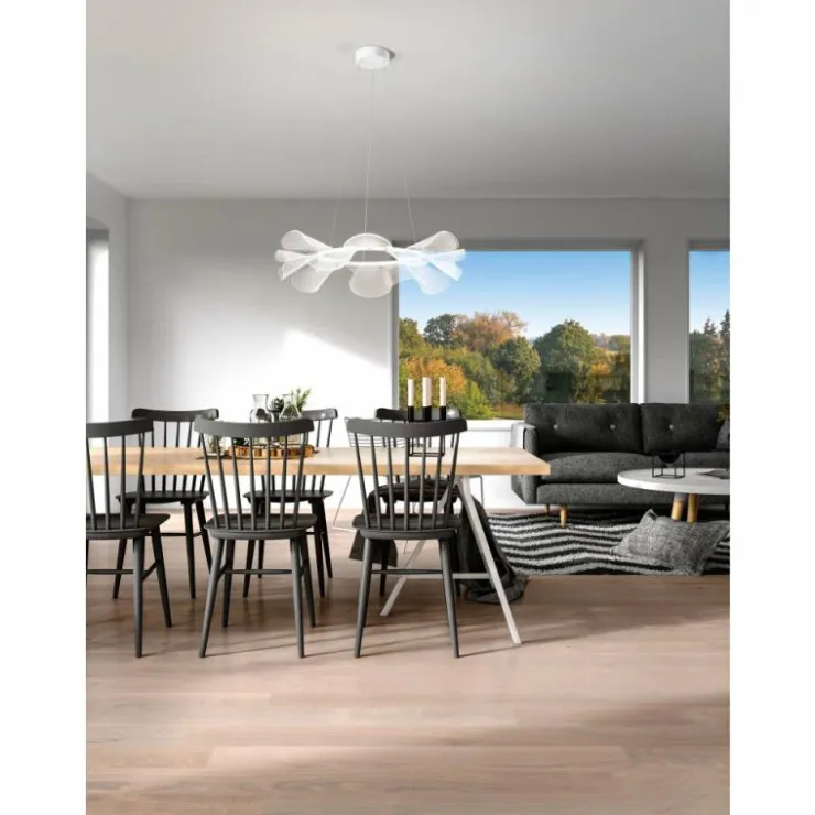 Luminaires Fabas Luce Éclairage Led|Suspension Fabas Luce Sylvie LED Blanc, 1 lumière