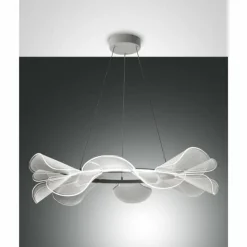 Luminaires Fabas Luce Éclairage Led|Suspension Fabas Luce Sylvie LED Blanc, 1 lumière