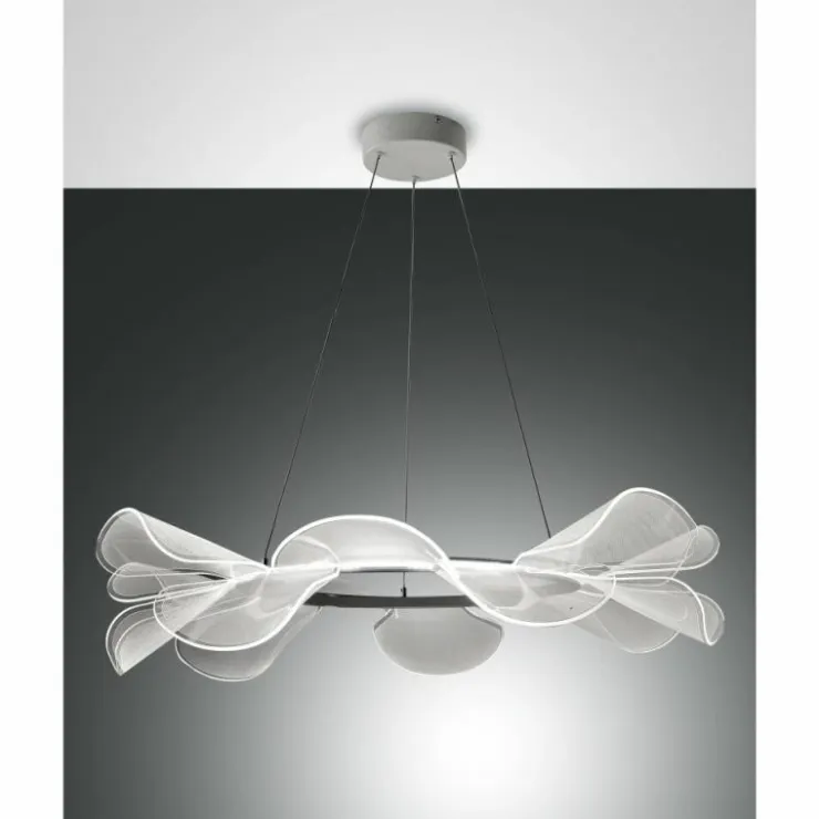 Luminaires Fabas Luce Éclairage Led|Suspension Fabas Luce Sylvie LED Blanc, 1 lumière