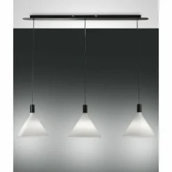 Suspension Fabas Luce Vincent Noir, 3 lumières