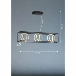 Luminaires Fischer & Honsel Éclairage Led|Suspension Fischer & Honsel Gisi LED Noir, 3 lumières, Télécommandes
