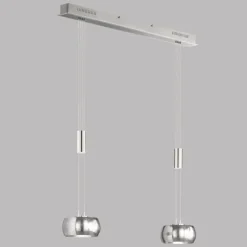 Luminaires Fischer & Honsel Suspensions|Suspension Fischer & Honsel Colette LED Nickel mat, 2 lumières