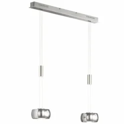 Luminaires Fischer & Honsel Suspensions|Suspension Fischer & Honsel Colette LED Nickel mat, 2 lumières