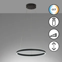 Luminaires Fischer & Honsel Éclairage Led|Suspension Fischer & Honsel Sirko LED Noir, 1 lumière, Télécommandes