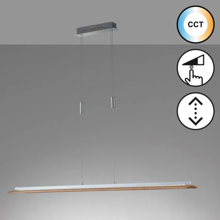 Luminaires Fischer & Honsel Suspensions|Suspension Fischer & Honsel SHINE-WOOD LED Nickel mat, 1 lumière