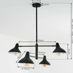 hofstein Suspensions|Suspension Fort Noir, 4 lumières