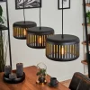 hofstein Suspensions|Suspension Fournie Noir, 3 lumières
