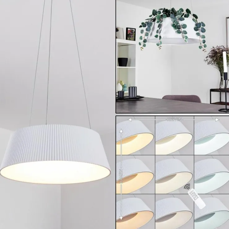 hofstein Suspensions|Suspension Fremont LED Blanc, 1 lumière, Télécommandes