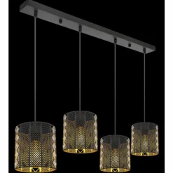 Luminaires Globo Lighting Suspensions|Suspension Globo ABINI Noir, 4 lumières