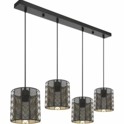 Luminaires Globo Lighting Suspensions|Suspension Globo ABINI Noir, 4 lumières