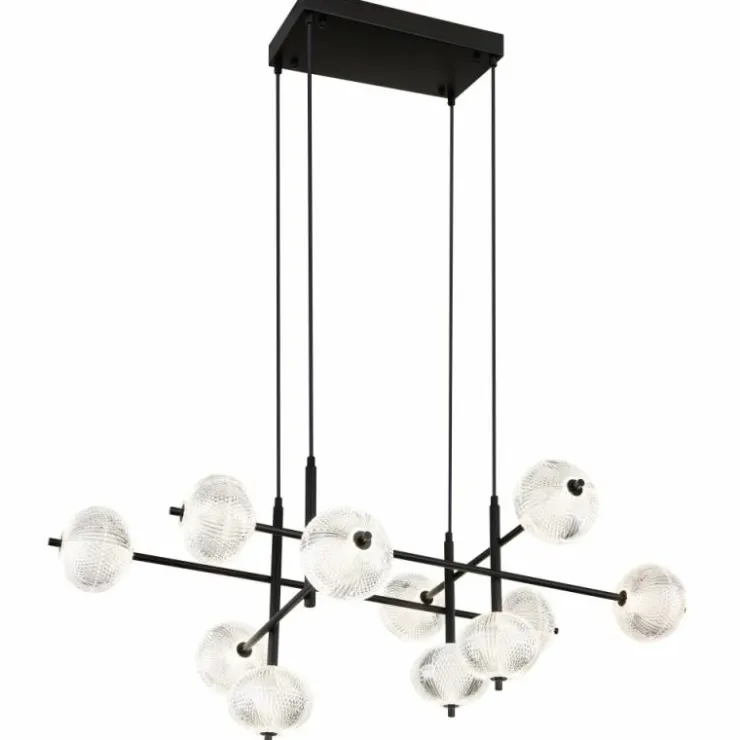 Luminaires Globo Lighting Suspensions|Suspension Globo AIDA LED Noir, 11 lumières