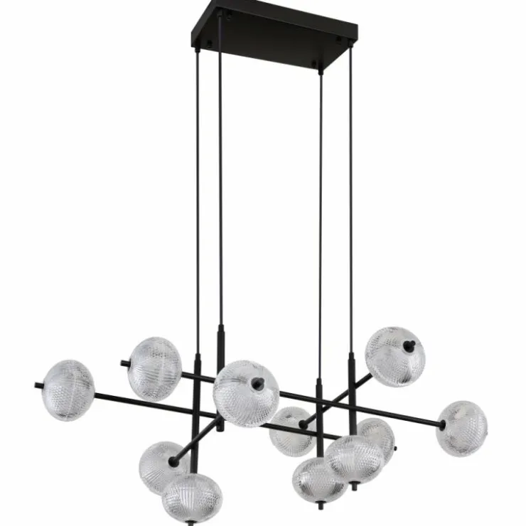 Luminaires Globo Lighting Suspensions|Suspension Globo AIDA LED Noir, 11 lumières