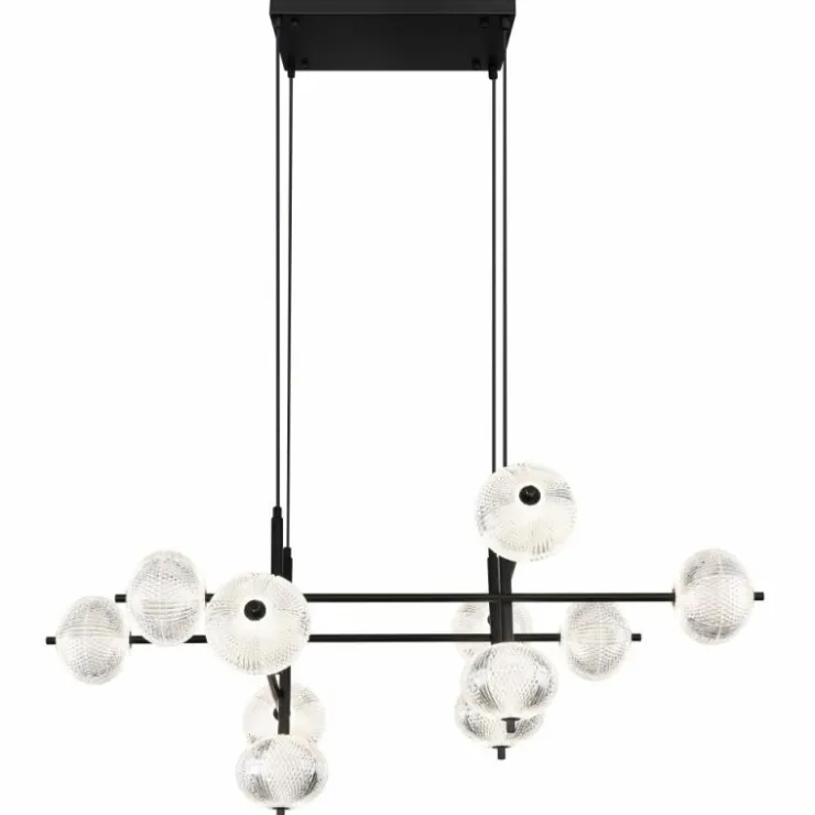 Luminaires Globo Lighting Suspensions|Suspension Globo AIDA LED Noir, 11 lumières