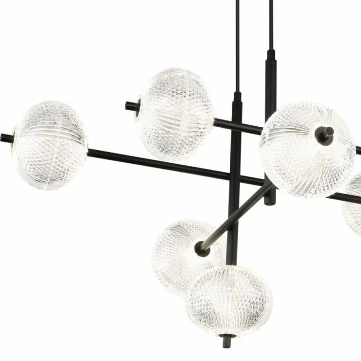 Luminaires Globo Lighting Suspensions|Suspension Globo AIDA LED Noir, 11 lumières