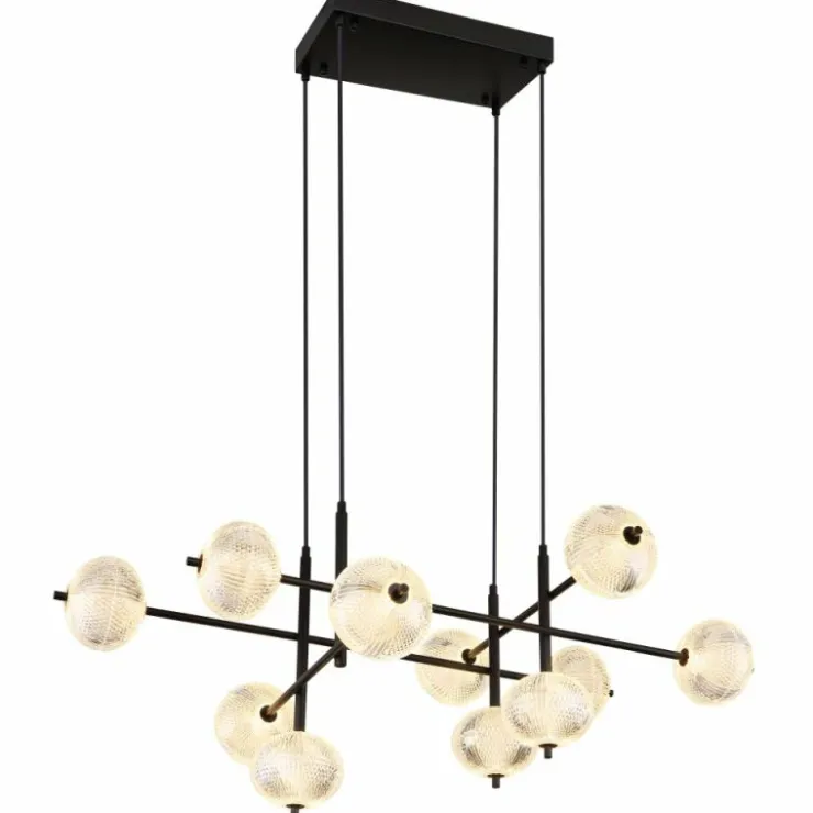 Luminaires Globo Lighting Suspensions|Suspension Globo AIDA LED Noir, 11 lumières