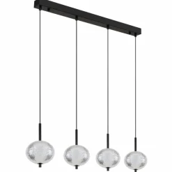Luminaires Globo Lighting Éclairage Led|Suspension Globo AIDA LED Noir, 4 lumières