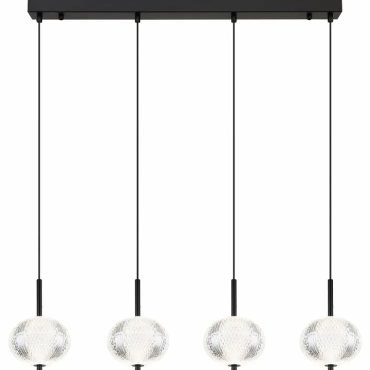 Luminaires Globo Lighting Éclairage Led|Suspension Globo AIDA LED Noir, 4 lumières