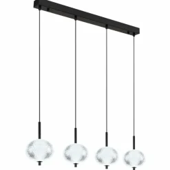 Luminaires Globo Lighting Éclairage Led|Suspension Globo AIDA LED Noir, 4 lumières