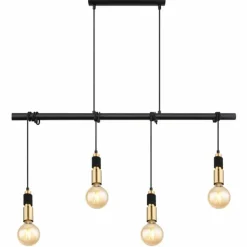 Luminaires Globo Lighting Suspensions|Suspension Globo ALEXIUS Laiton, Noir, 4 lumières