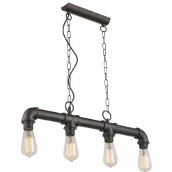 Luminaires Globo Lighting Suspensions|Suspension Globo Bayuda Noir, 4 lumières